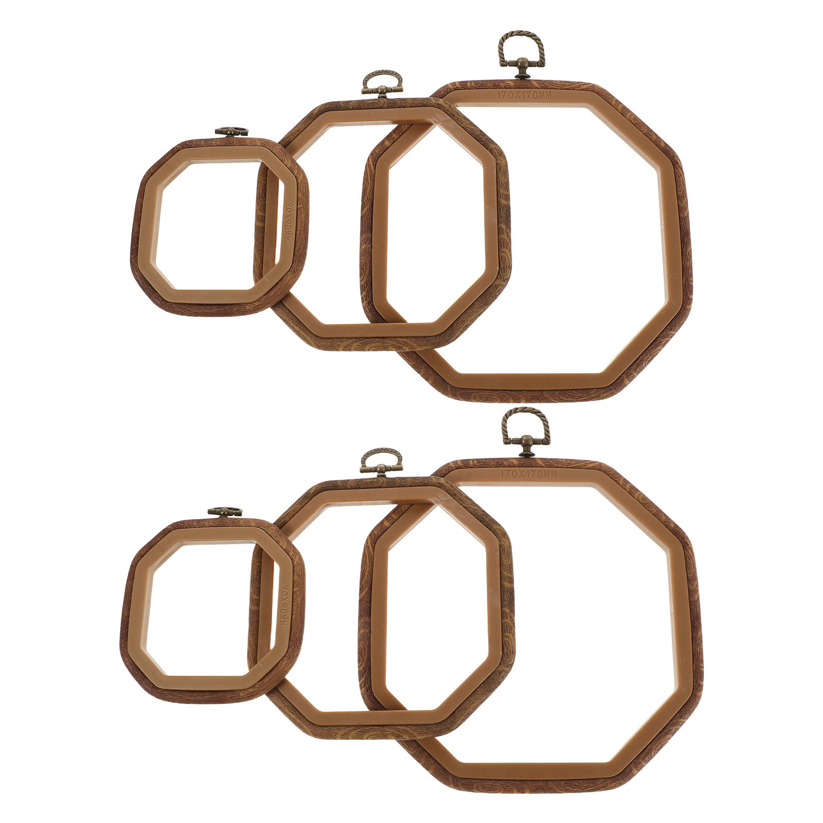 Embroidery Hooping - 6Pcs Octagonal Imitated Wood Embroidery Hoop