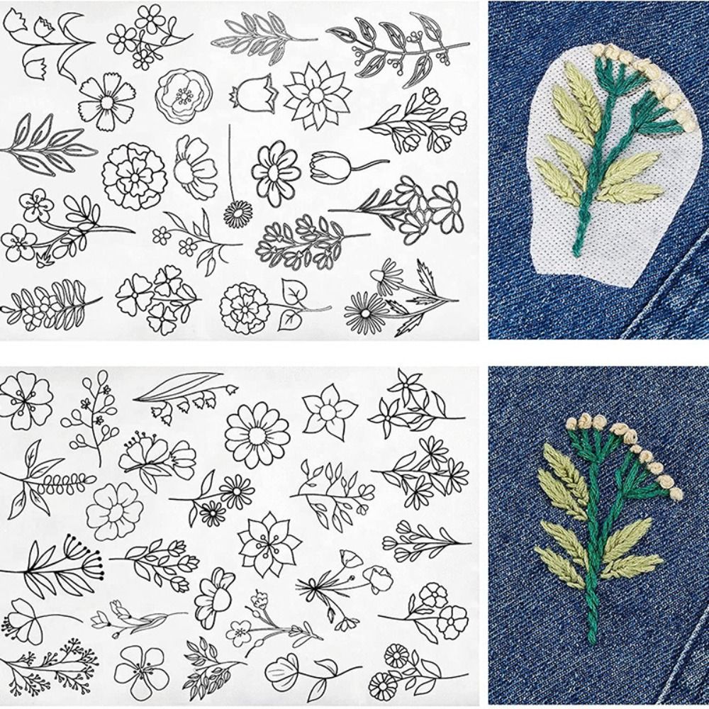 Embroidery Flower Pattern - Creative Stitching Embroidery Paper Water Soluble