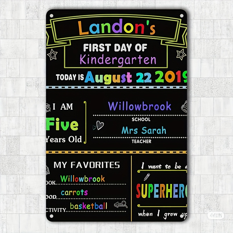 Embroidery Water - Kindergarten First Day of School Metal