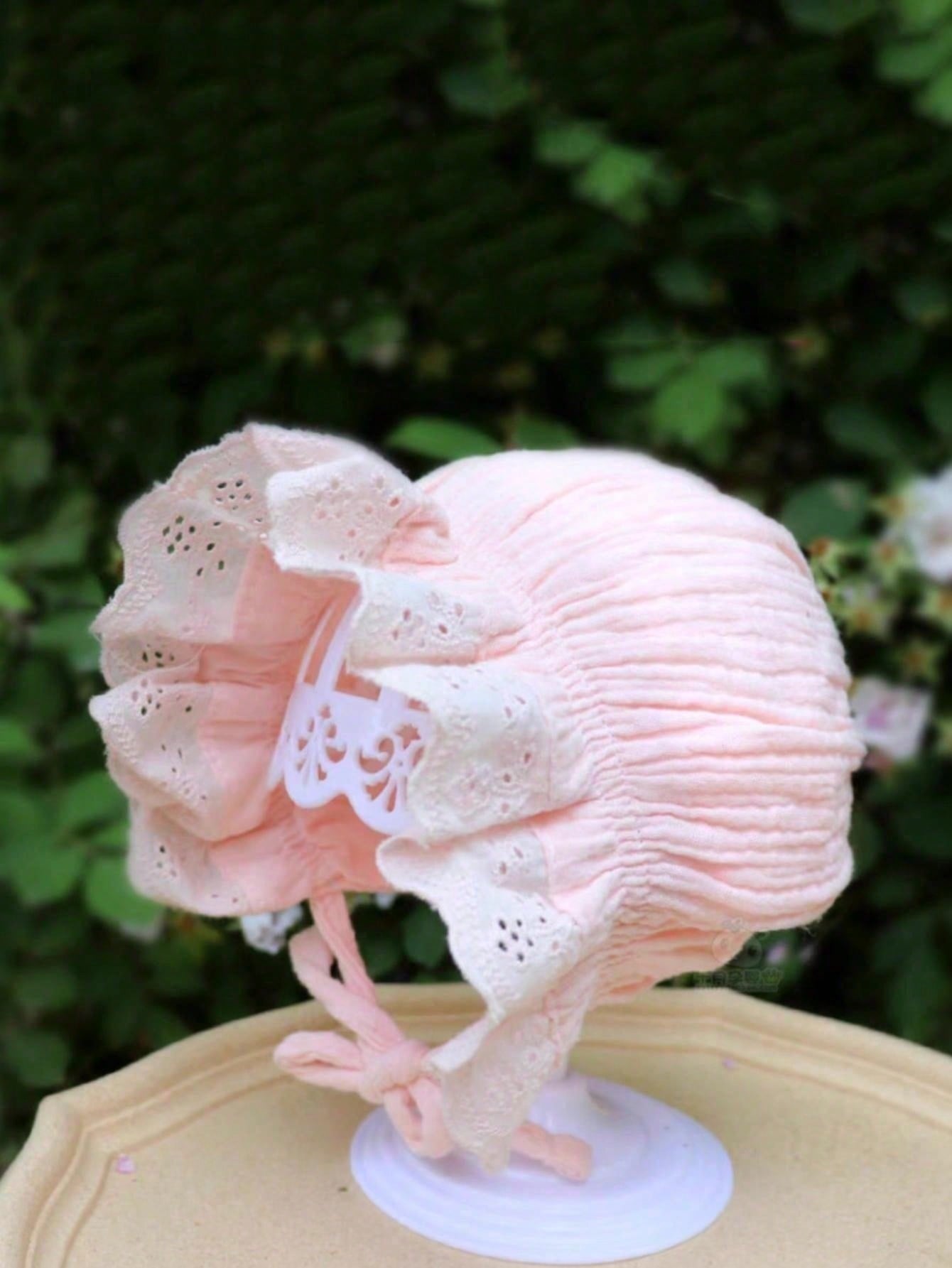 Embroidery Lace - 1Pc Vintage Lace Floral Baby Bonnet