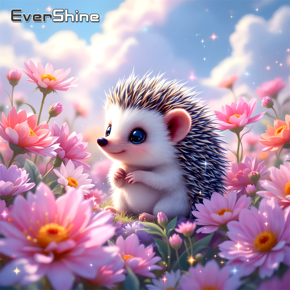 Embroidery Flower Pattern - Evershine New Arrival Diamond Painting Hedgehog