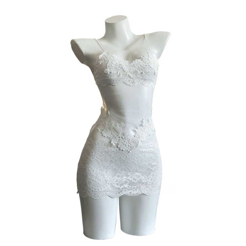 Embroidery Lace - Sexy Lace Embroidery Strapless Dress Women