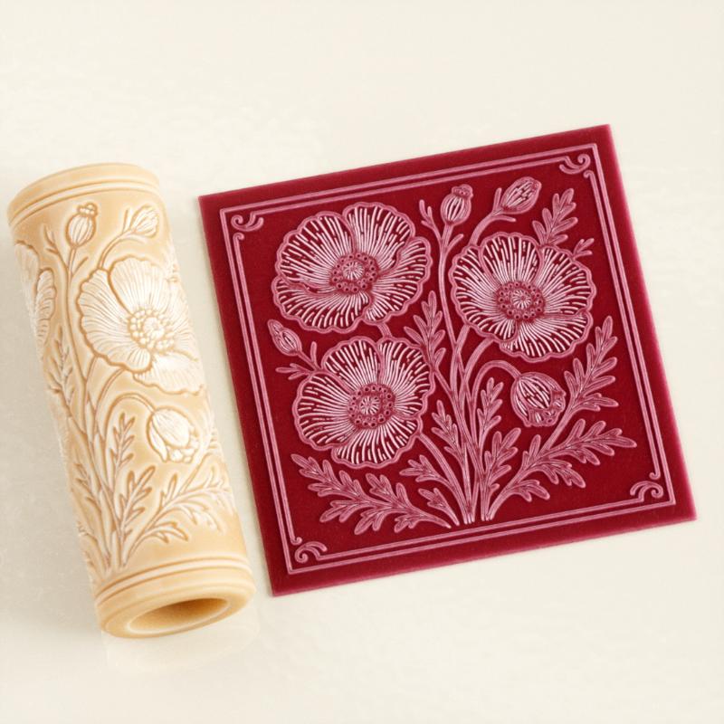 Flower Skull Clay Tile Roller  - Embroidery Texture review and price