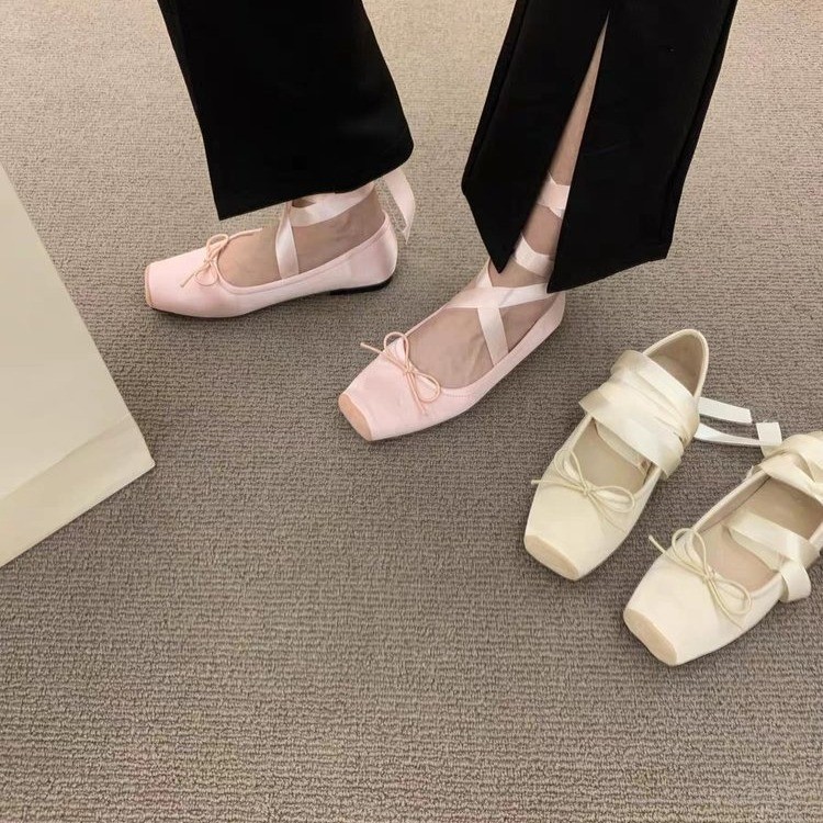 Women Flats Bow Marie Janes Sh - Embroidery Lace review and price