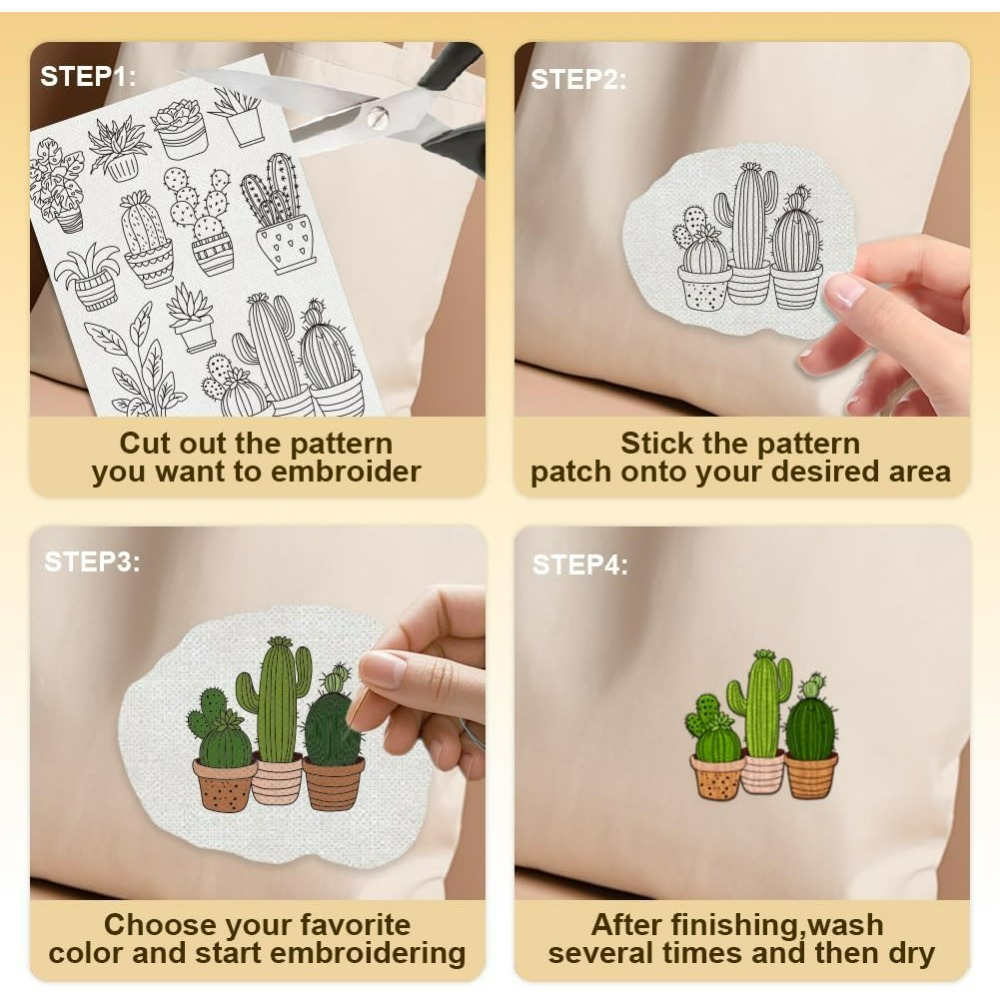 30Pcs Bonsai Cactus Embroidery - Water Soluble Stabilizer review and price