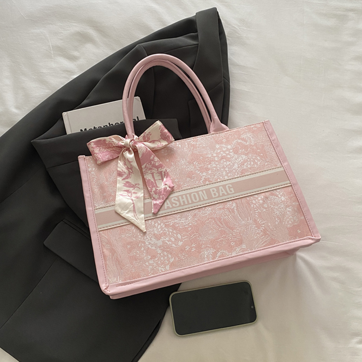 Luxury Elegant Women Tote Bag  - Embroidery On Leather review and price