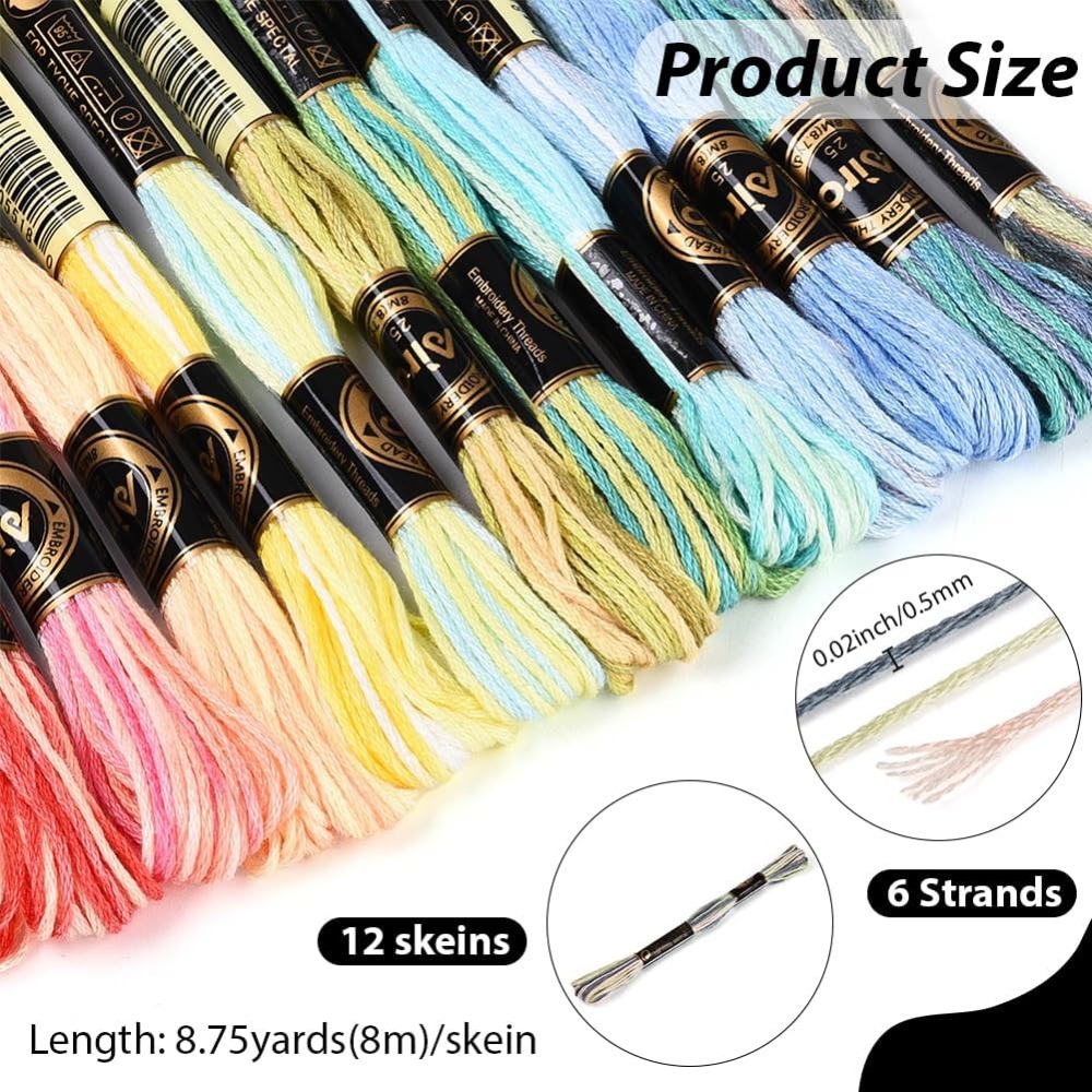 12 Skeins 105 Yards 6 Ply Vari - Embroidery Floss review and price