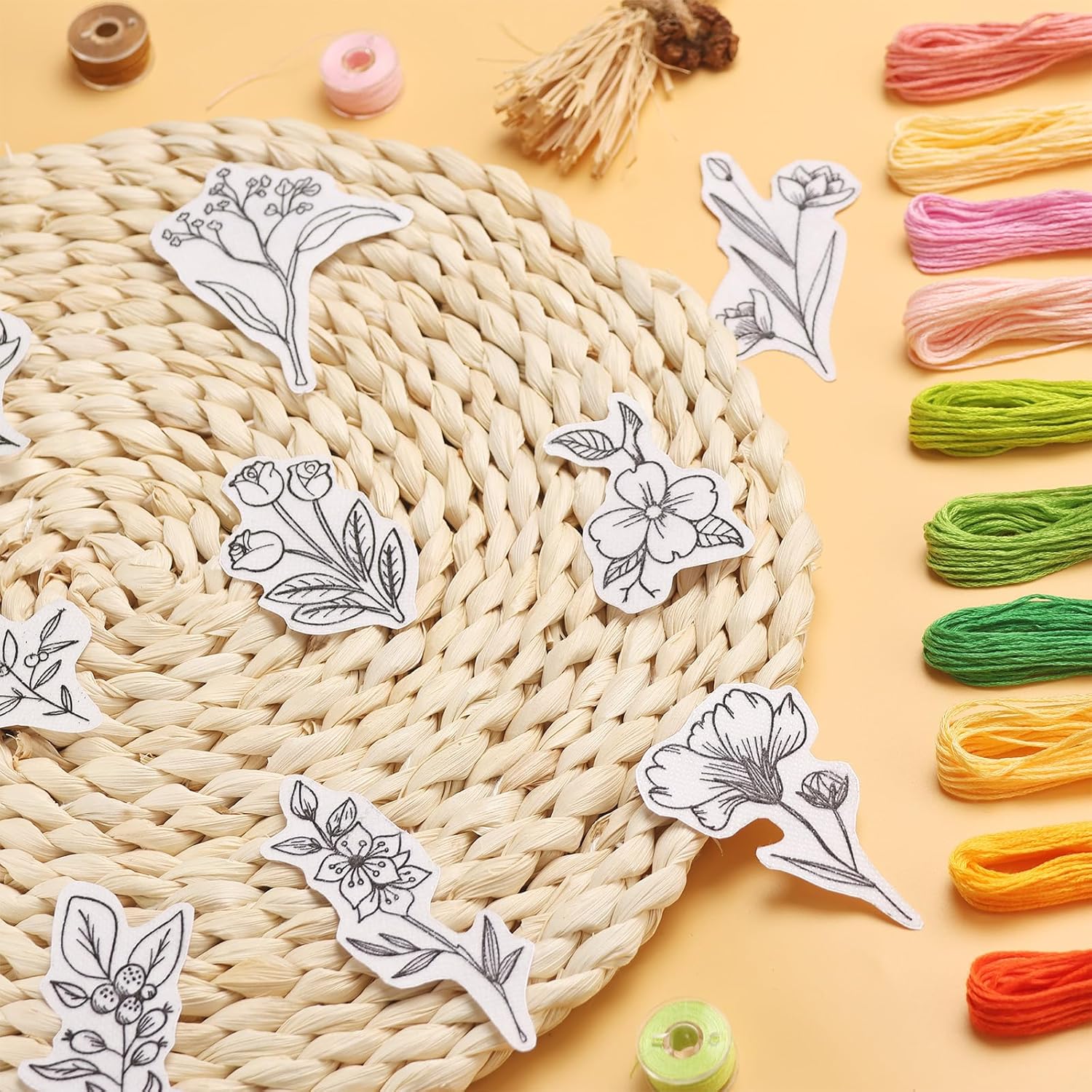 50Pcs Water Soluble Embroidery - Embroidery Flower Pattern review and price