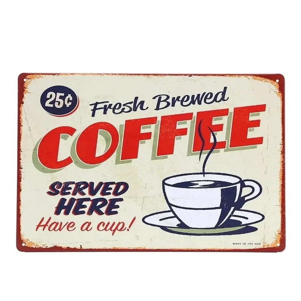 Plaque Metal Signs Drink Coffe - Embroidery Water review and price