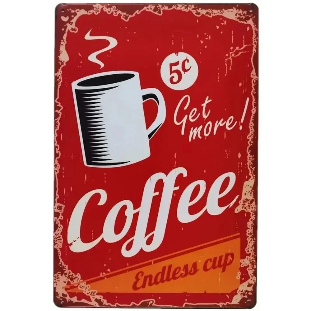 Plaque Metal Signs Drink Coffe - Embroidery Water review and price