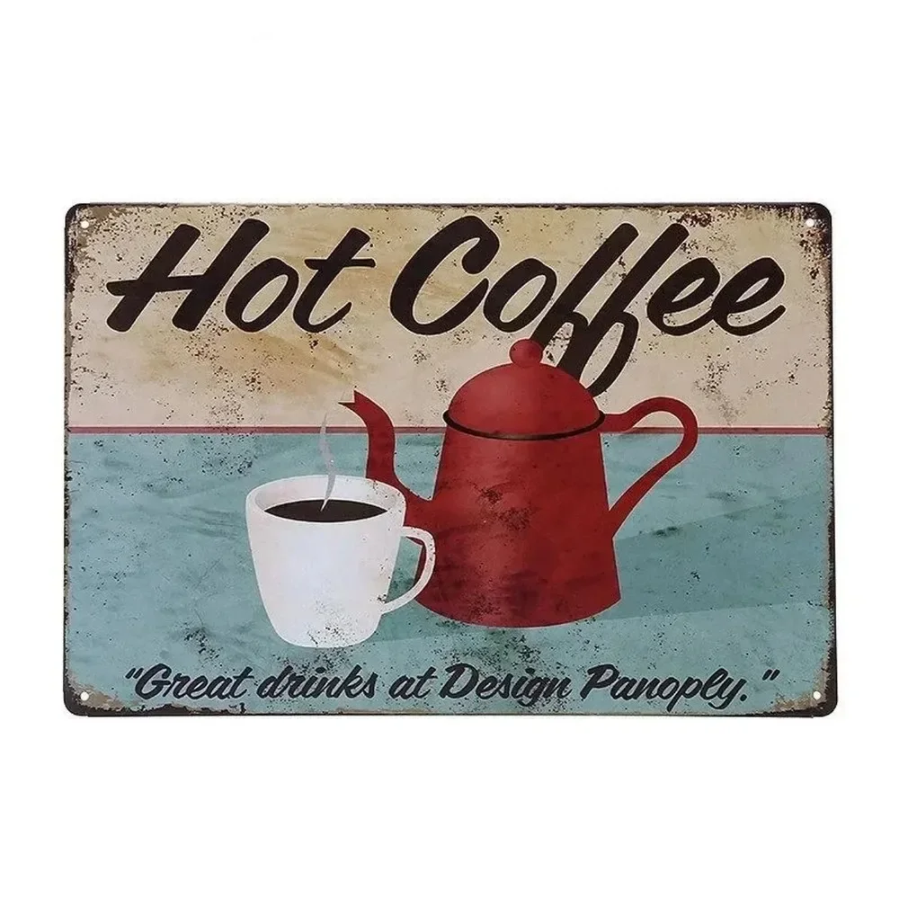 Plaque Metal Signs Drink Coffe - Embroidery Water review and price