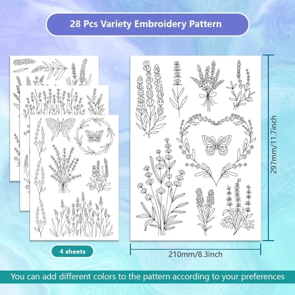 4 Sheets Lavender Flower Butte - Water Soluble Stabilizer review and price