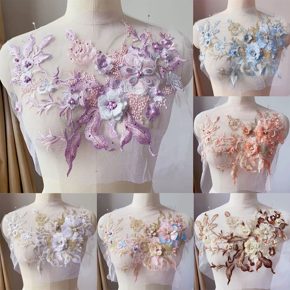 3D Flowers Beaded Lace Fabrics - Embroidery Flower Pattern review and price