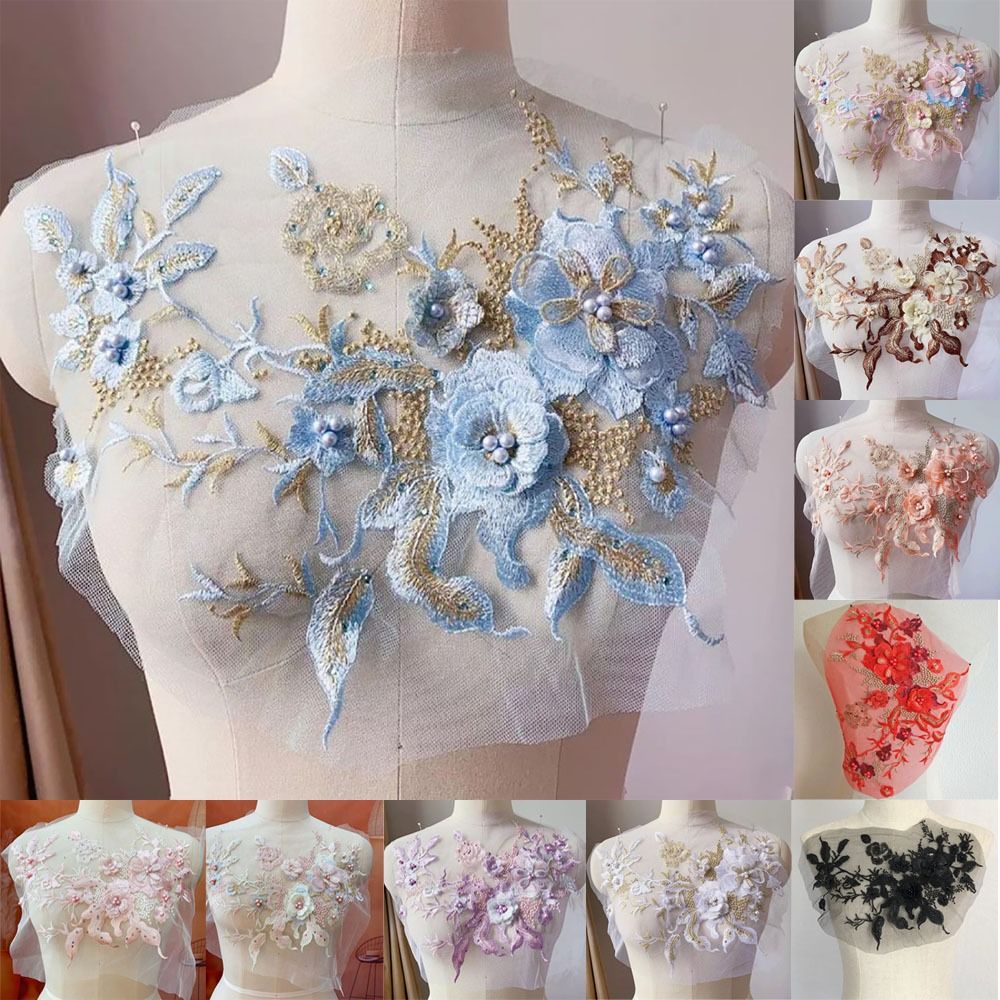 3D Flowers Beaded Lace Fabrics - Embroidery Flower Pattern review and price