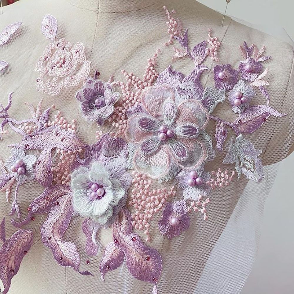 3D Flowers Beaded Lace Fabrics - Embroidery Flower Pattern review and price