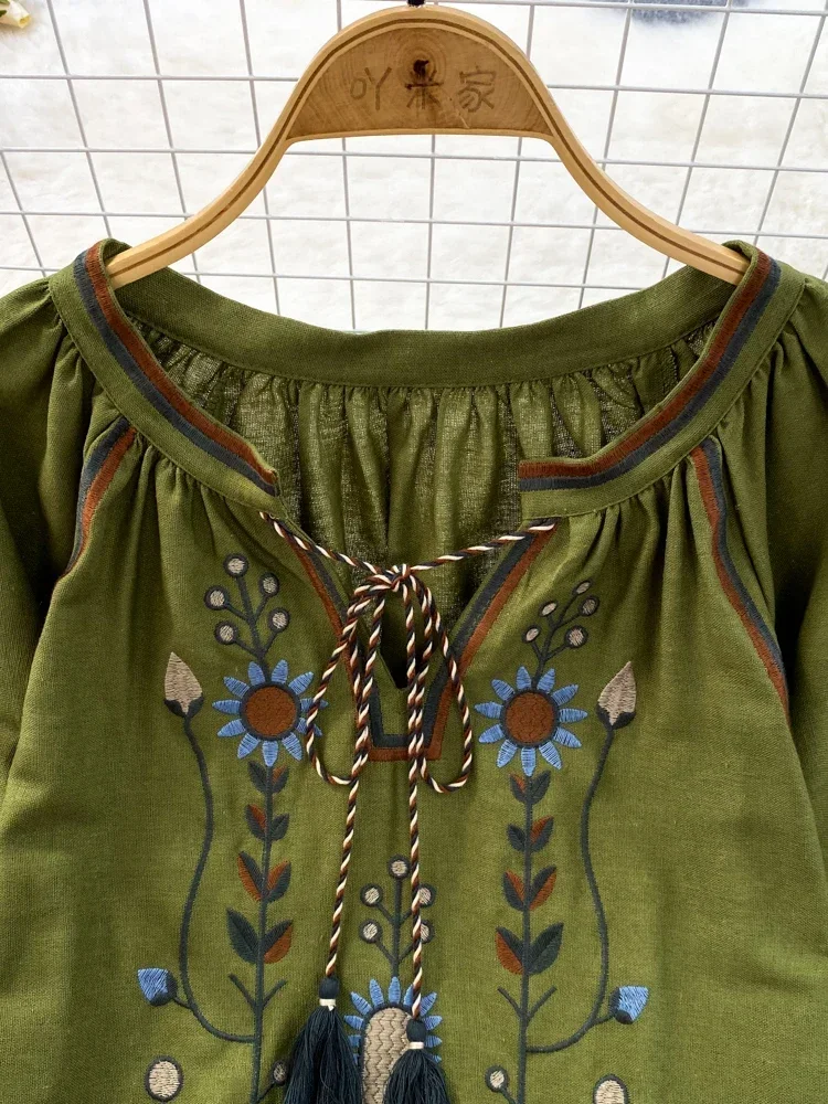 Women Spring Blouse Ethnic Sty - Embroidery On Shirt review and price