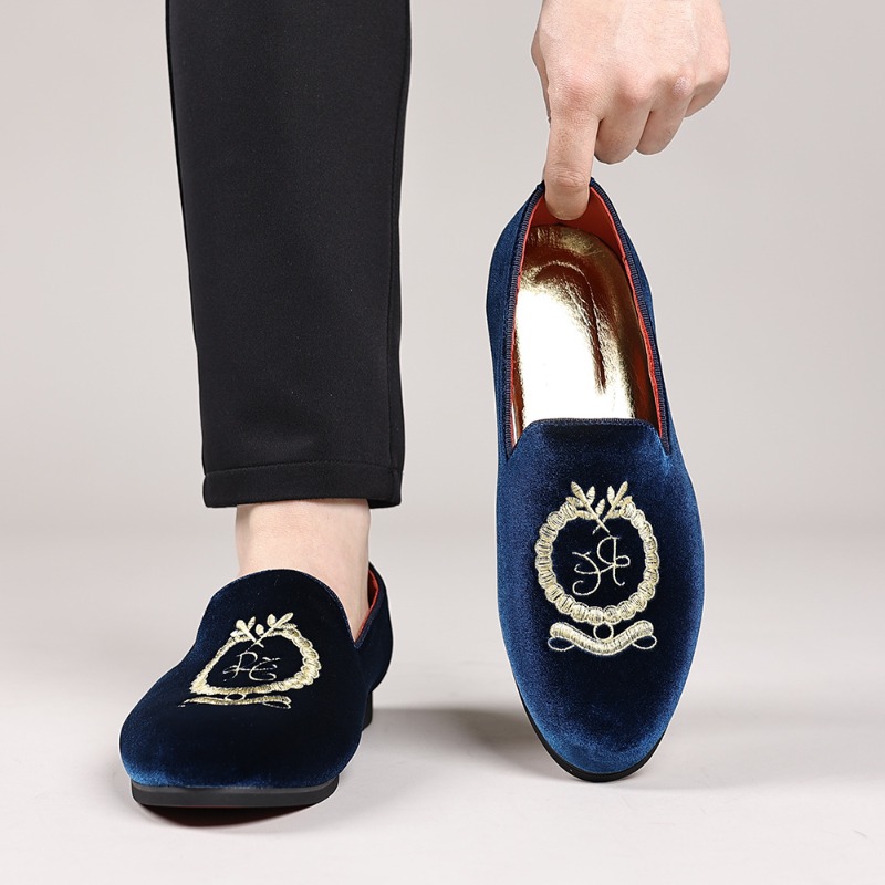 Luxury Designer Loafers Suede  - Embroidery On Leather review and price