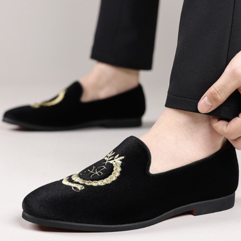 Luxury Designer Loafers Suede  - Embroidery On Leather review and price