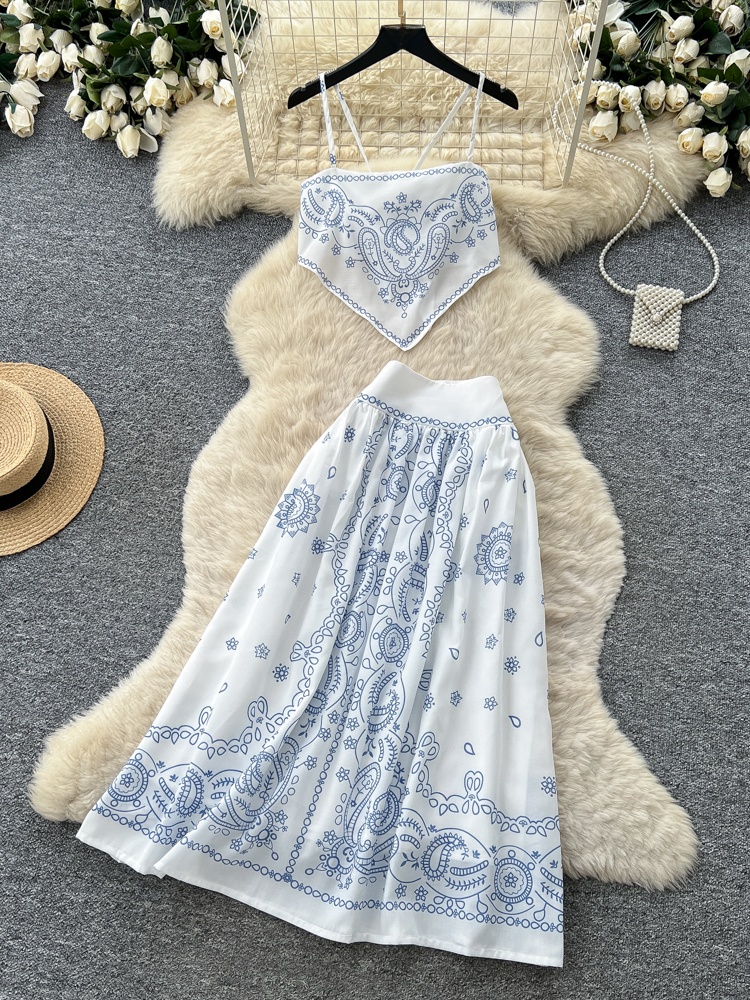 Summer Floral Embroidery Two-P - Embroidery White Dress review and price
