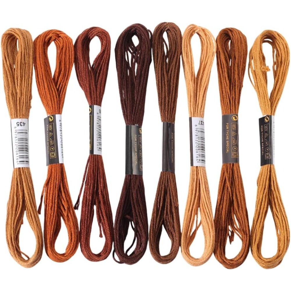 8 Skeins 6 Strands Brown Embro - Embroidery Floss review and price
