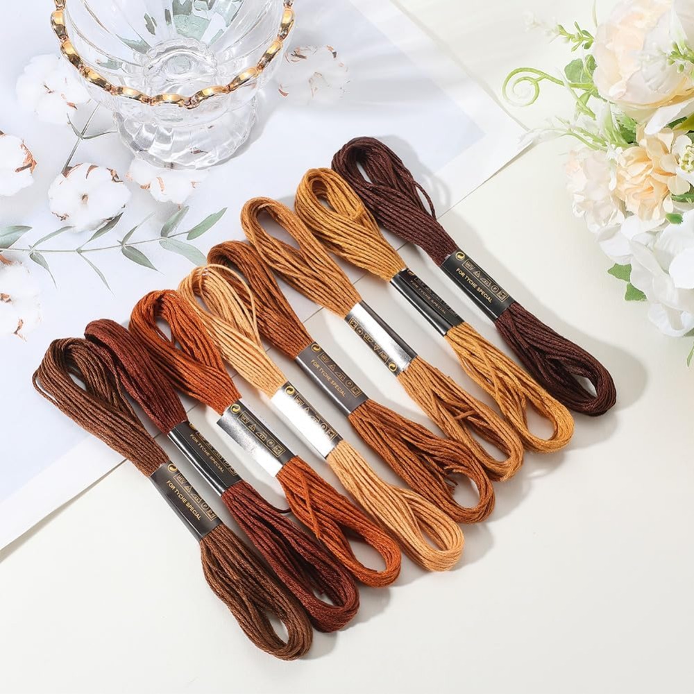8 Skeins 6 Strands Brown Embro - Embroidery Floss review and price