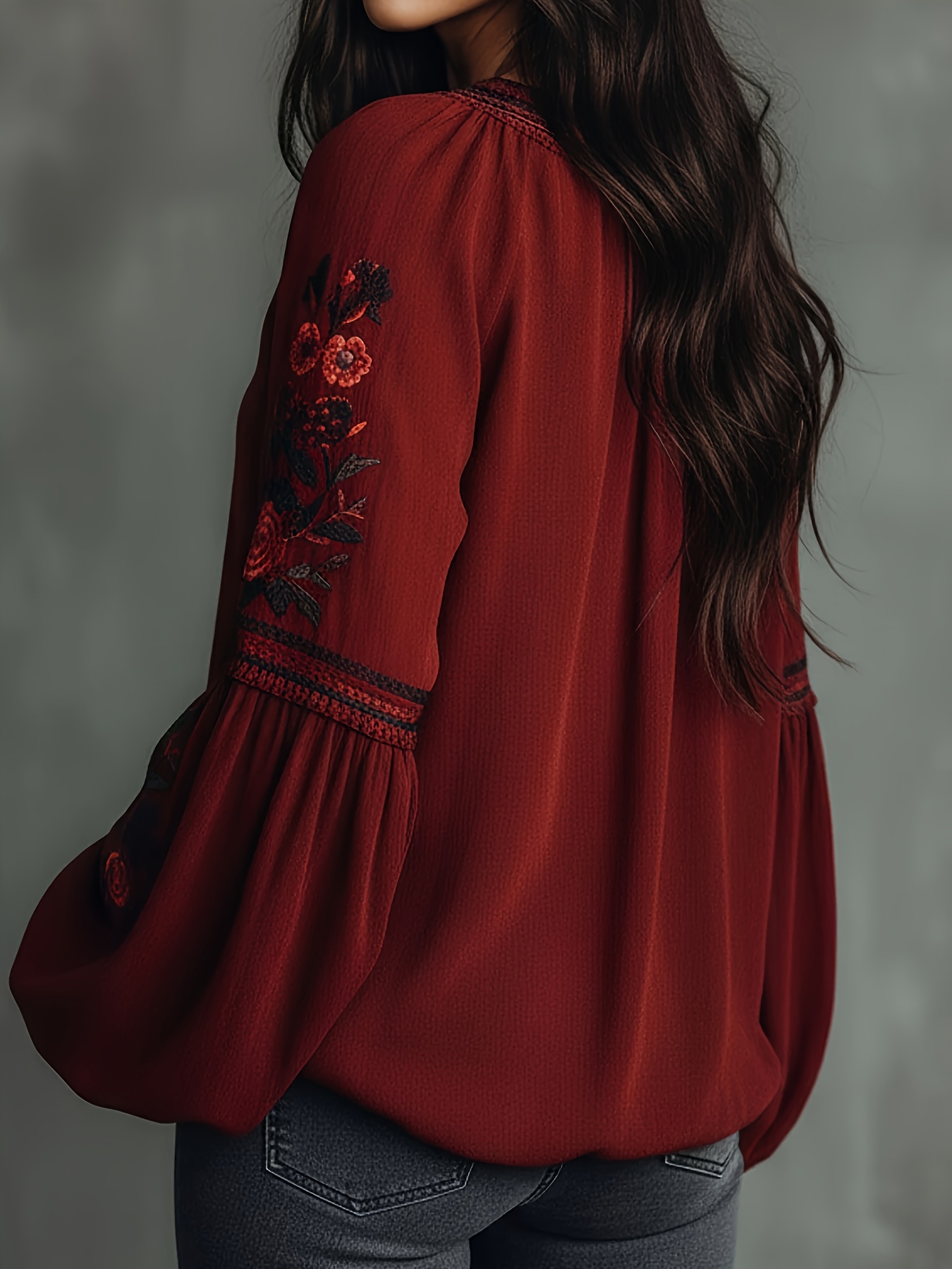 Women‘s Spring Blouse Retro Em - Embroidery On Shirt review and price