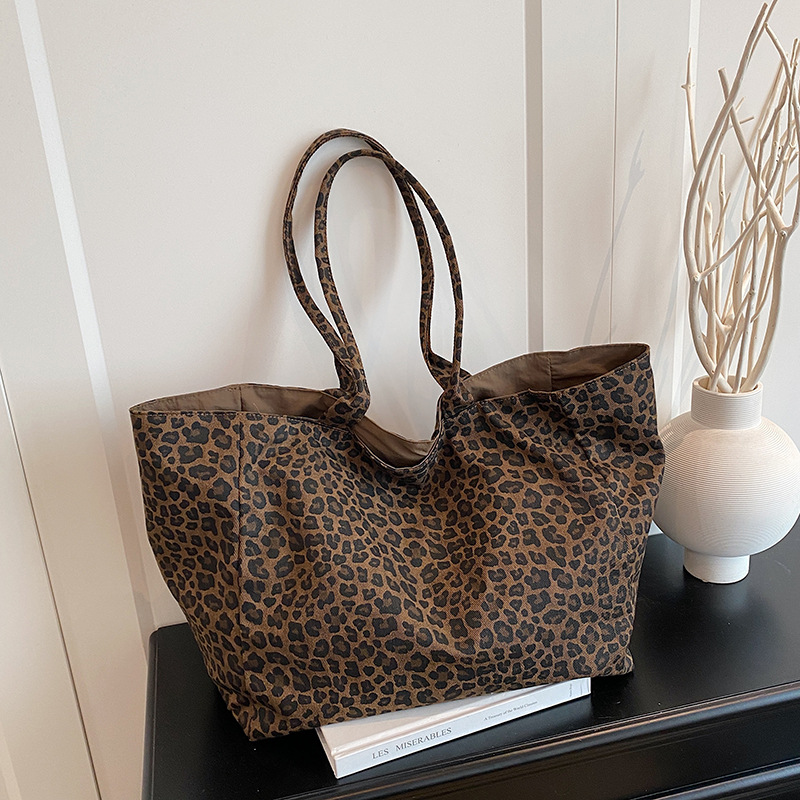 Fashionable Leopard Print Tote - Embroidery Texture review and price
