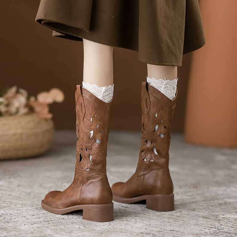 Fashion Retro Elegant Brown Co - Embroidery On Leather review and price