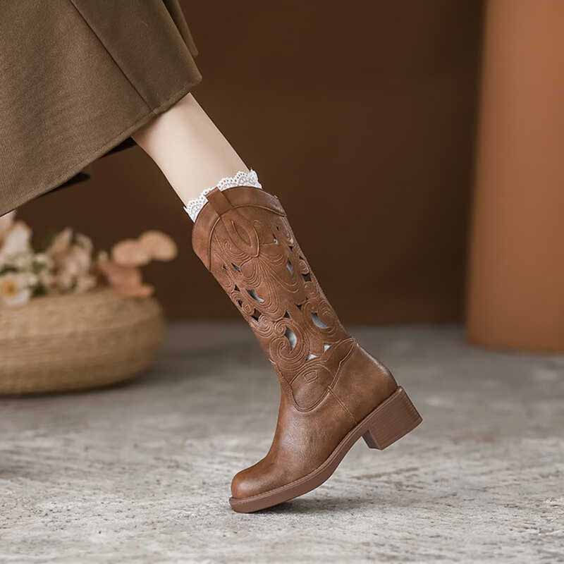 Fashion Retro Elegant Brown Co - Embroidery On Leather review and price