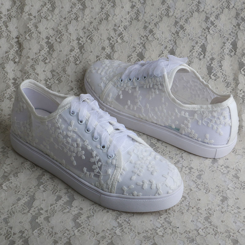 Wedopus White Sneakers for Wom - Embroidery Lace review and price