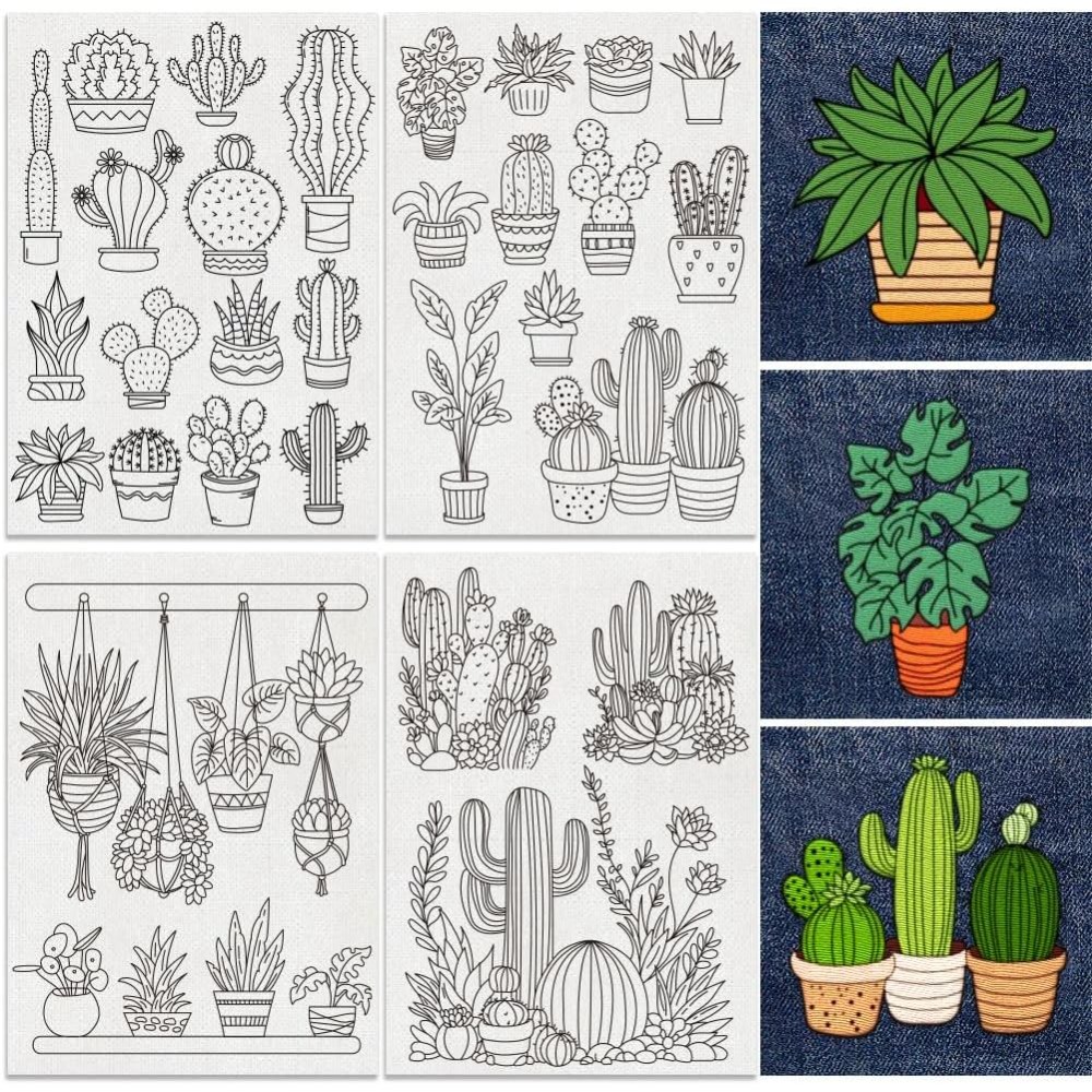 30Pcs Bonsai Cactus Embroidery - Water Soluble Stabilizer review and price