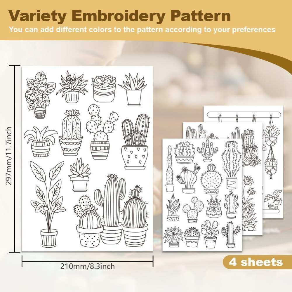 30Pcs Bonsai Cactus Embroidery - Water Soluble Stabilizer review and price