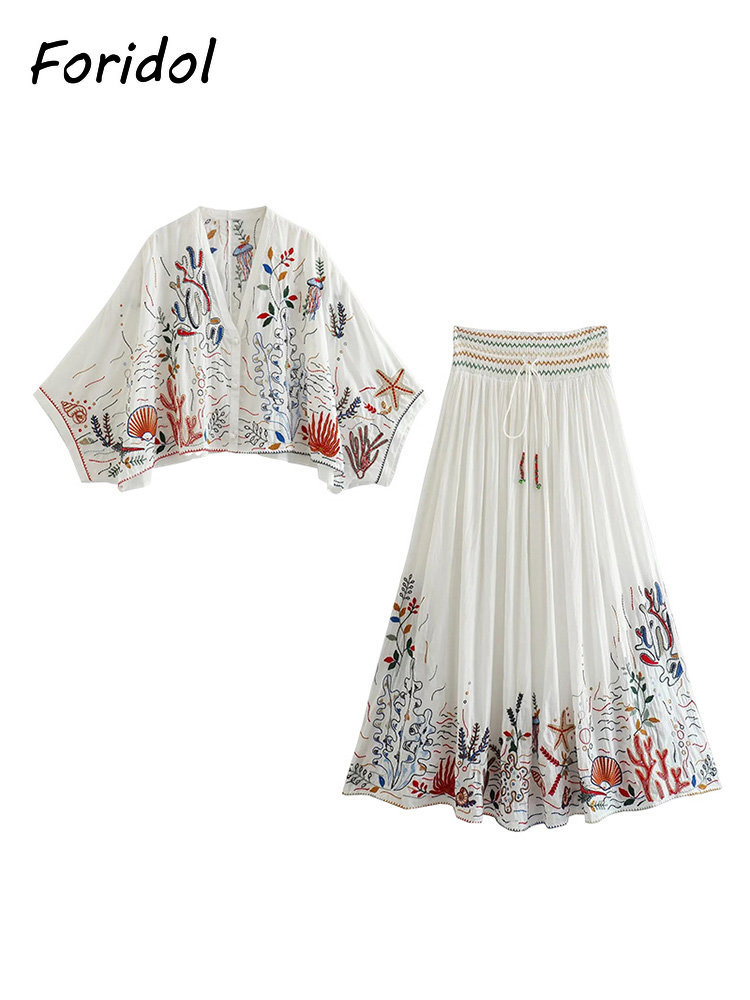 Foridol Marine Organism Embroi - Embroidery White Dress review and price