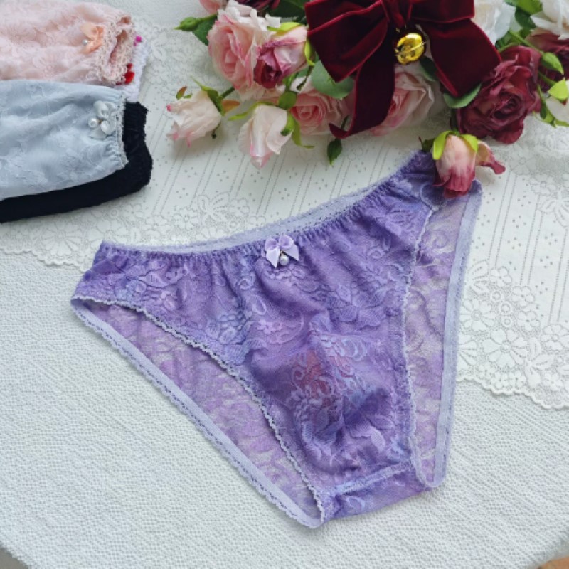 Sheer Sexy Man's Lace Panties  - Embroidery Lace review and price