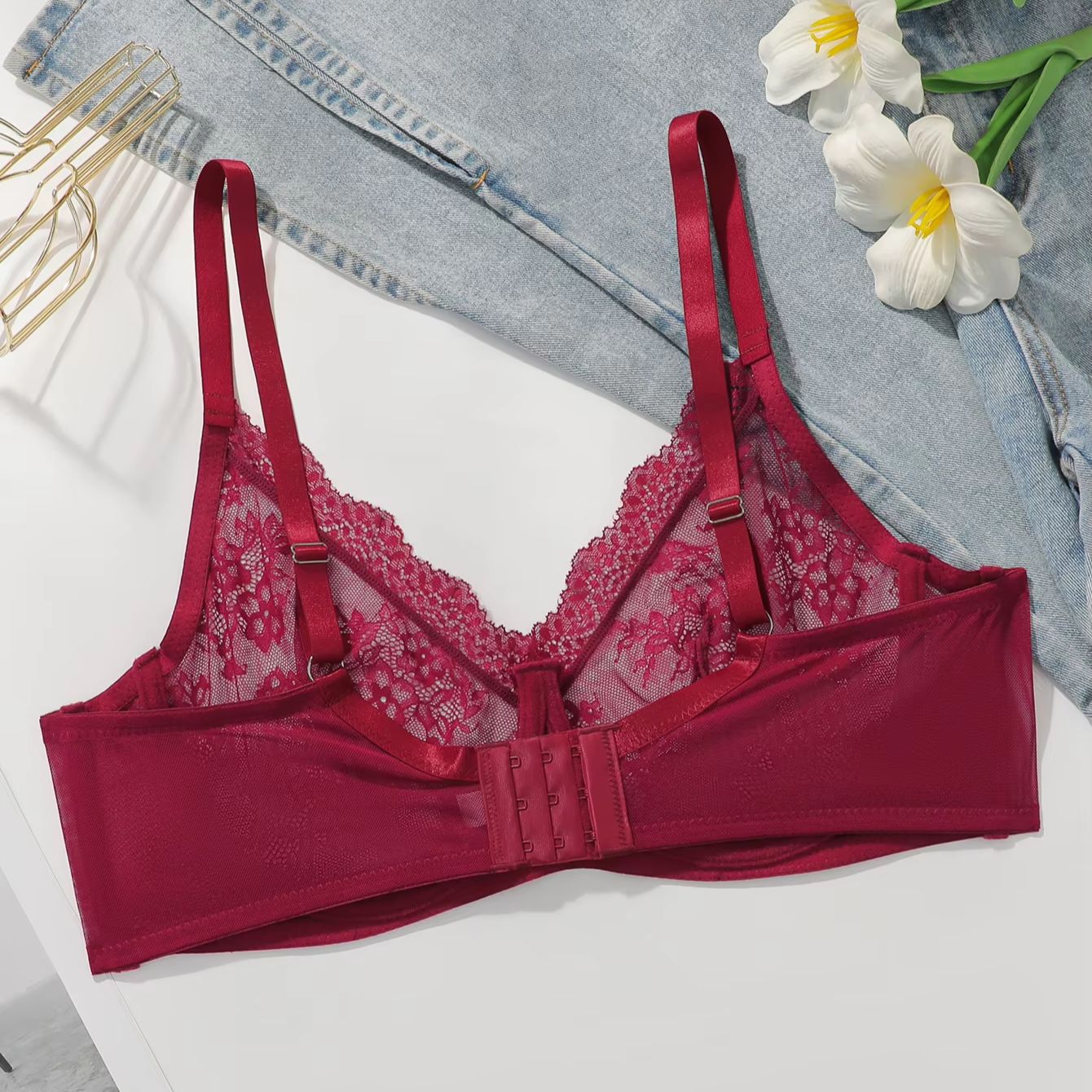 Women Plus Size Red Lace Sheer - Embroidery Lace review and price