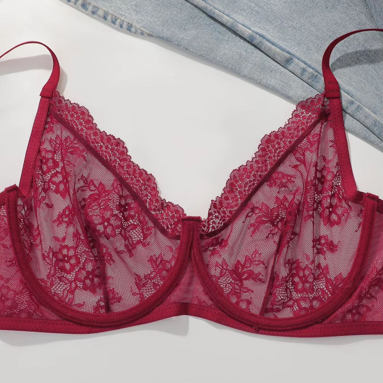 Women Plus Size Red Lace Sheer - Embroidery Lace review and price