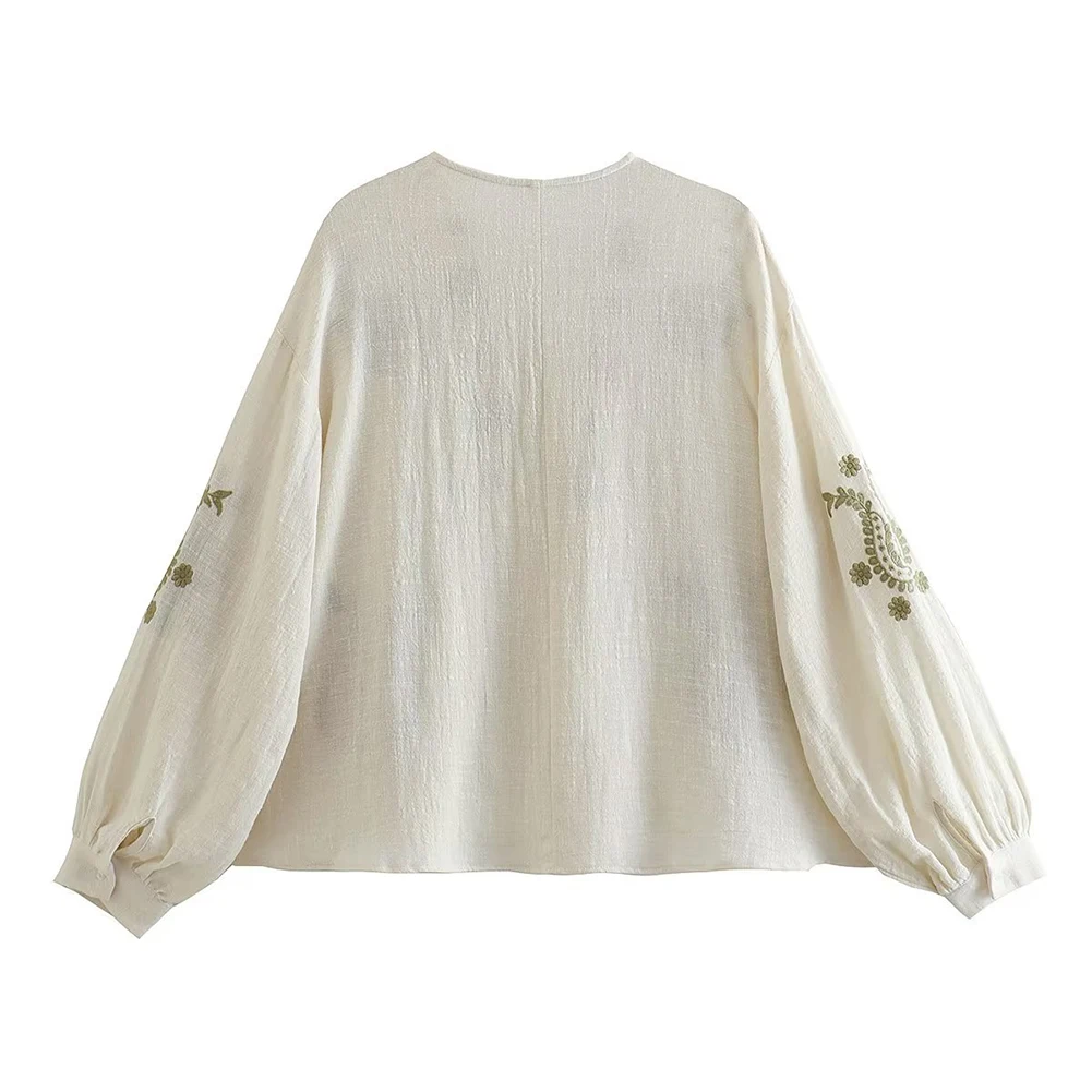 Womens New Loose Cotton Embroi - Embroidery On Shirt review and price