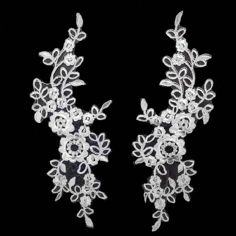 1 Pair Embroidery on the flowe - Embroidery Flower Pattern review and price