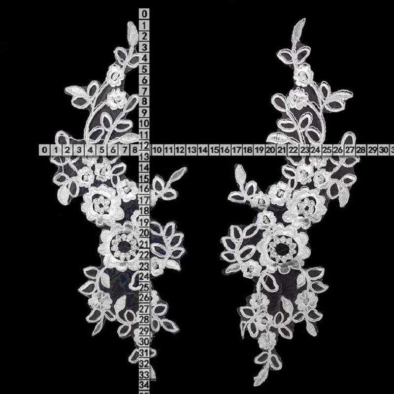 1 Pair Embroidery on the flowe - Embroidery Flower Pattern review and price