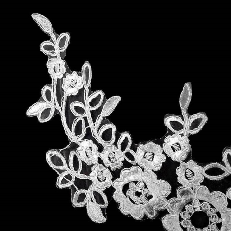 1 Pair Embroidery on the flowe - Embroidery Flower Pattern review and price