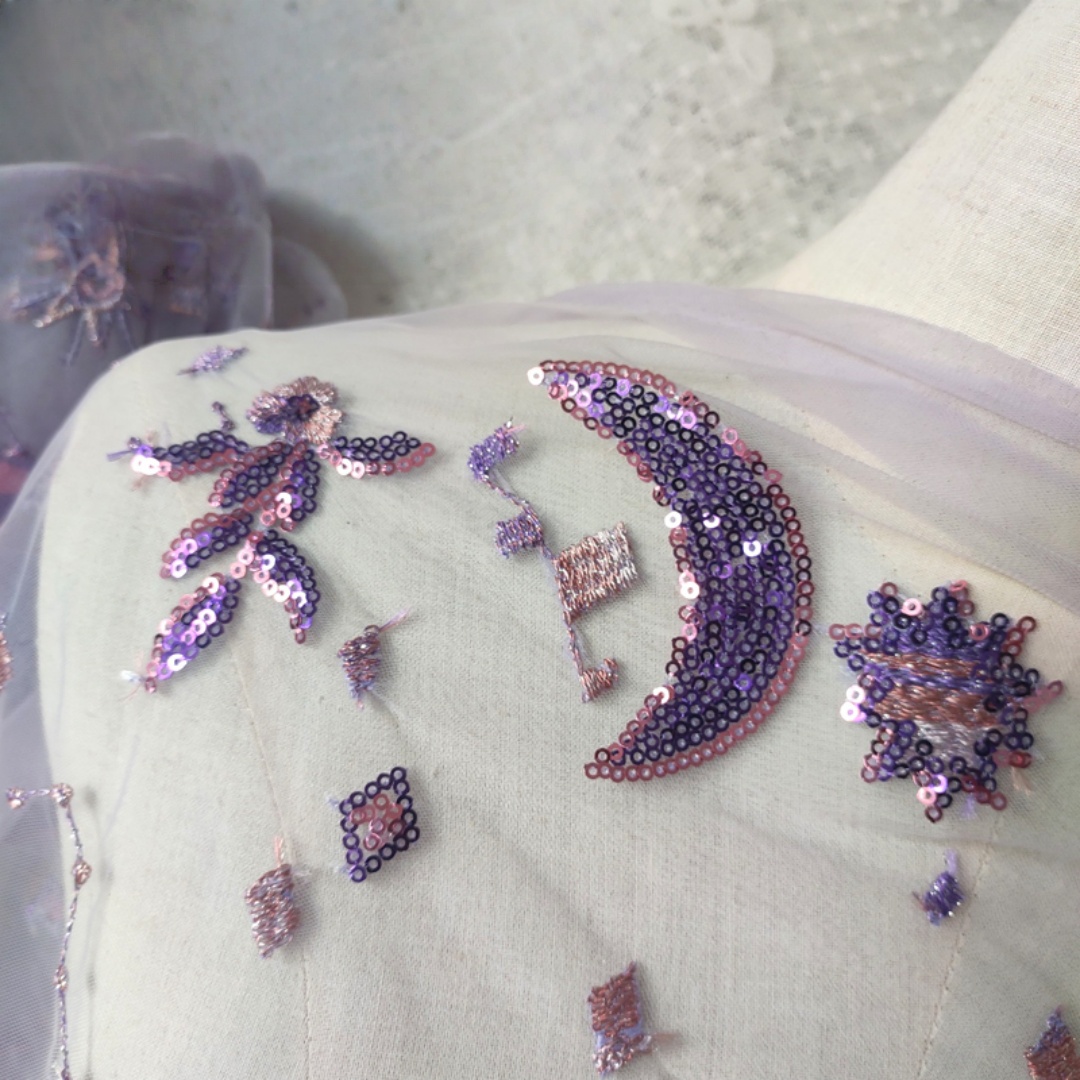 0.5 Meter Purple Width 55.11 I - Embroidery Net Dress review and price