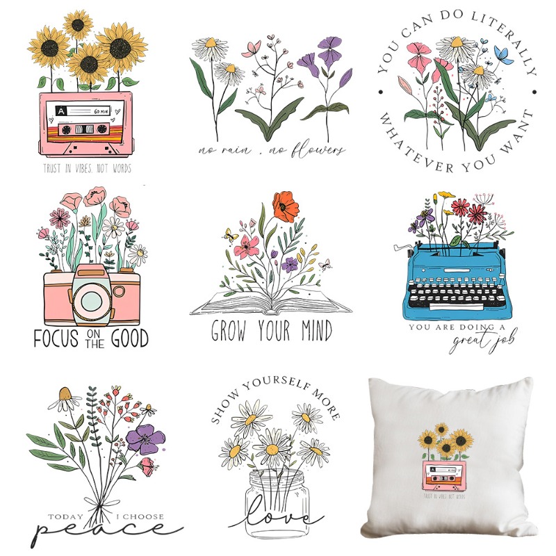Cartoon Floral Flower Iron On  - Embroidery On Shirt review and price