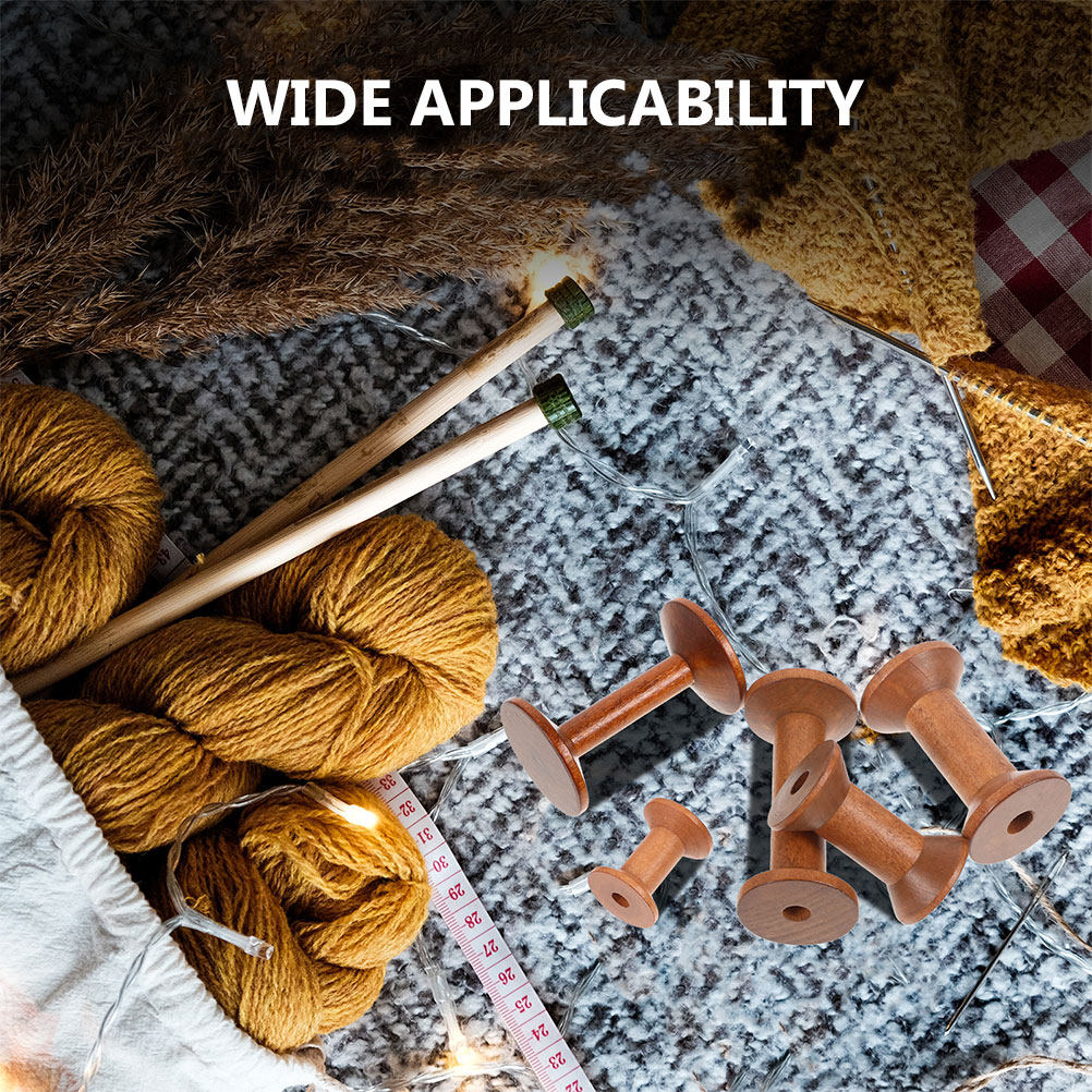 7Pcs Wooden Bobbins Set Space  - Embroidery Thread review and price