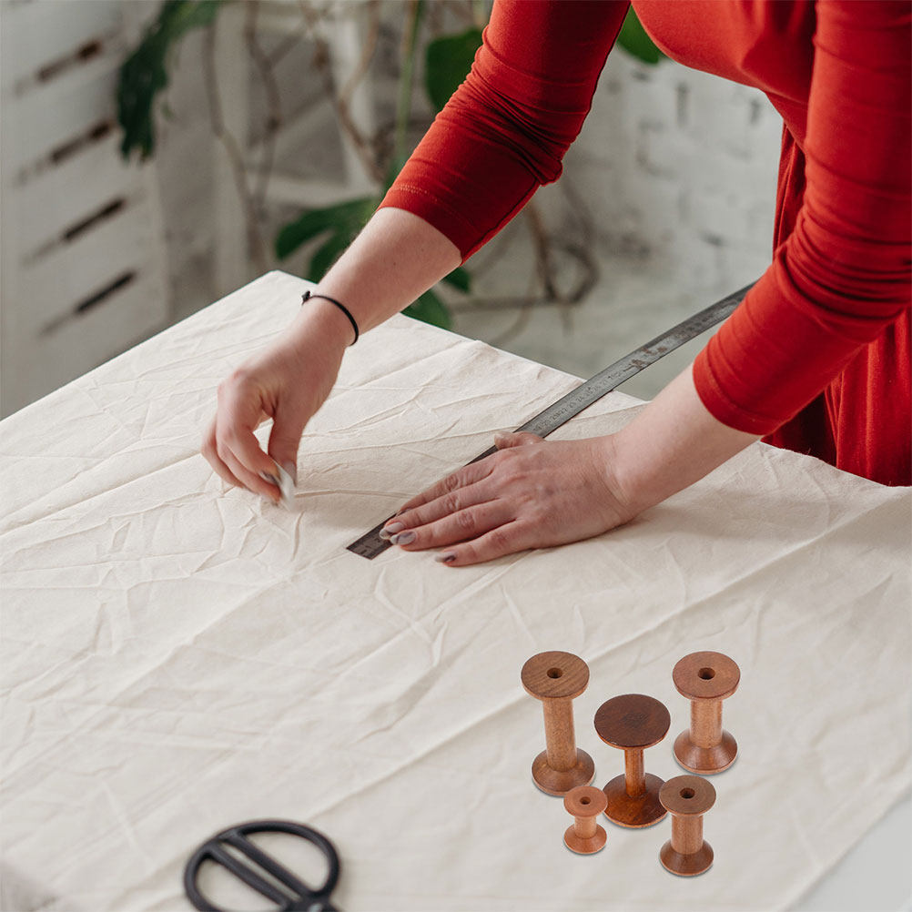 7Pcs Wooden Bobbins Set Space  - Embroidery Thread review and price