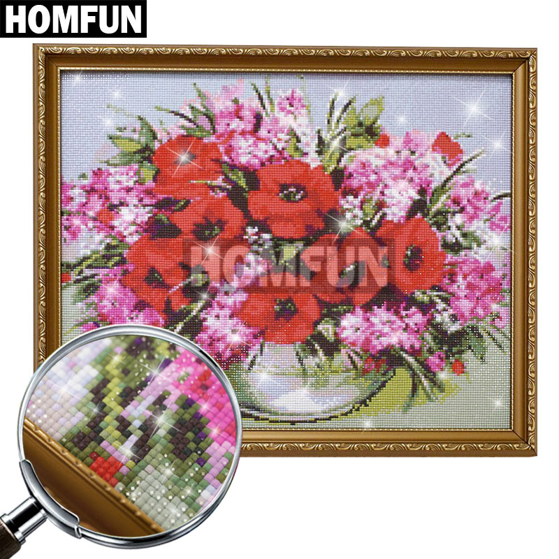 HOMFUN Full Diamond Embroidery - Embroidery Flower Pattern review and price