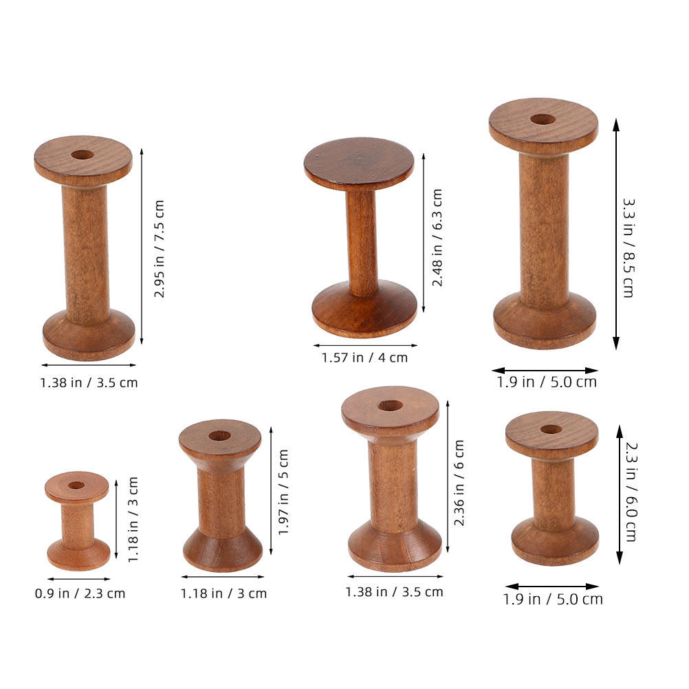 7Pcs Wooden Thread Spools Vint - Embroidery Thread review and price