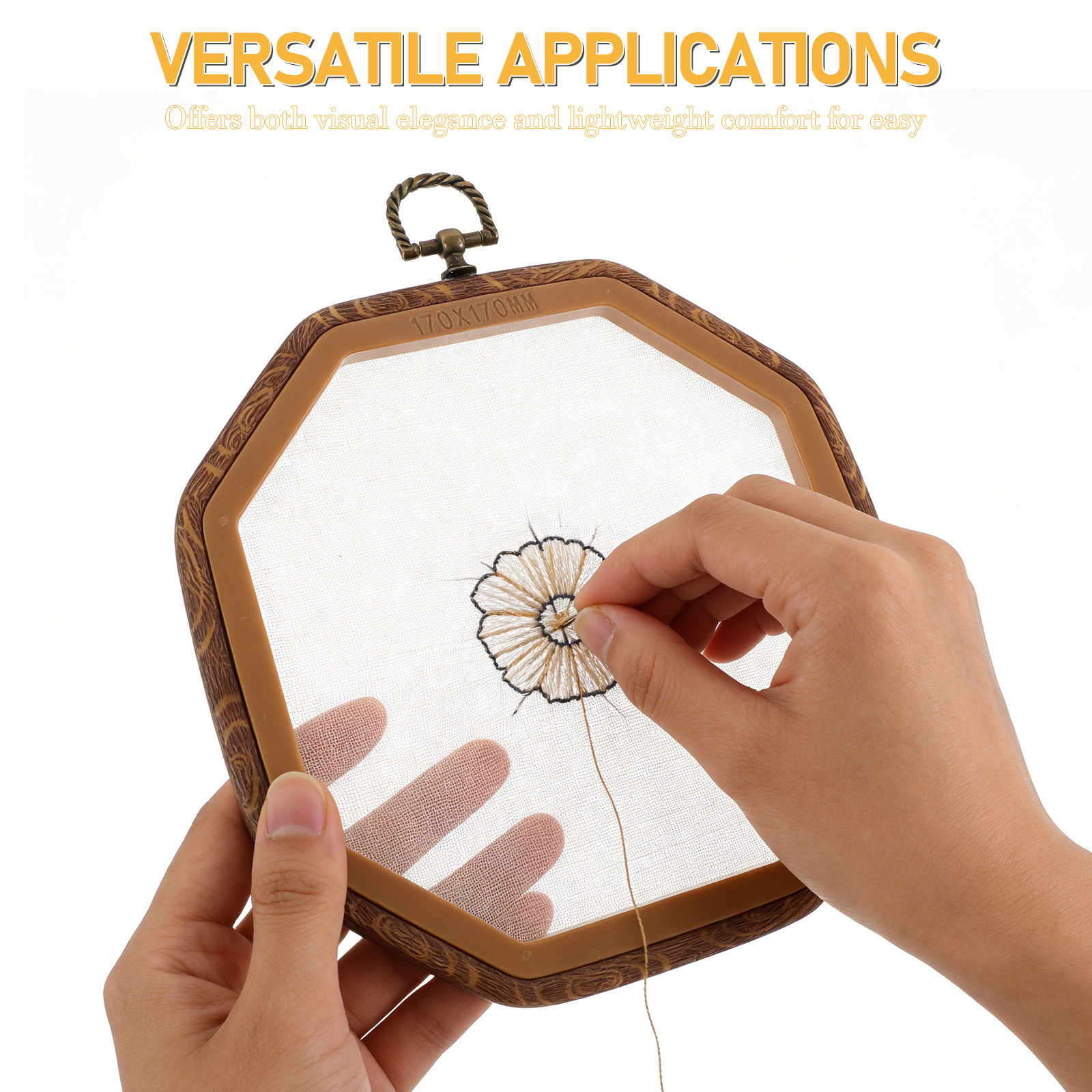6Pcs Octagonal Imitated Wood E - Embroidery Hooping review and price