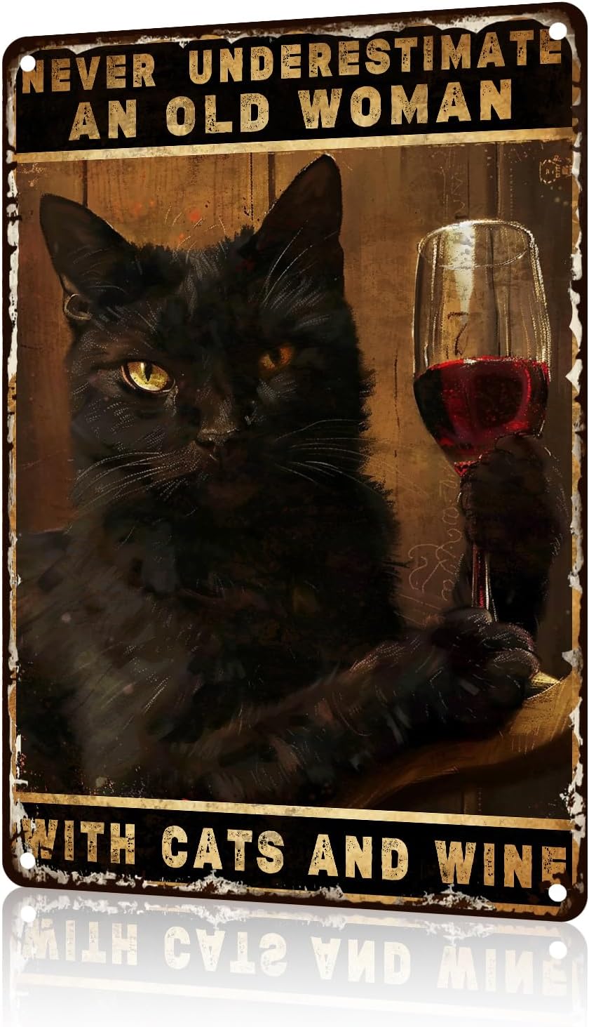 Black Cat Metal Tin Sign - Fun - Embroidery Water review and price