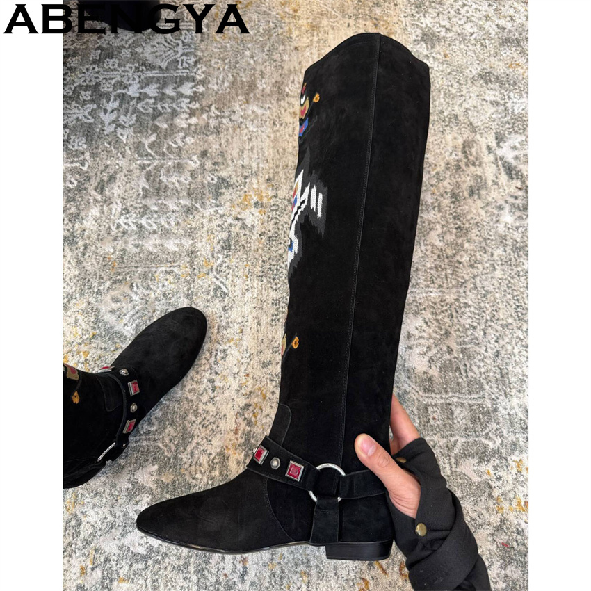 ABENGYA 2026 Winter New Knee H - Embroidery On Leather review and price