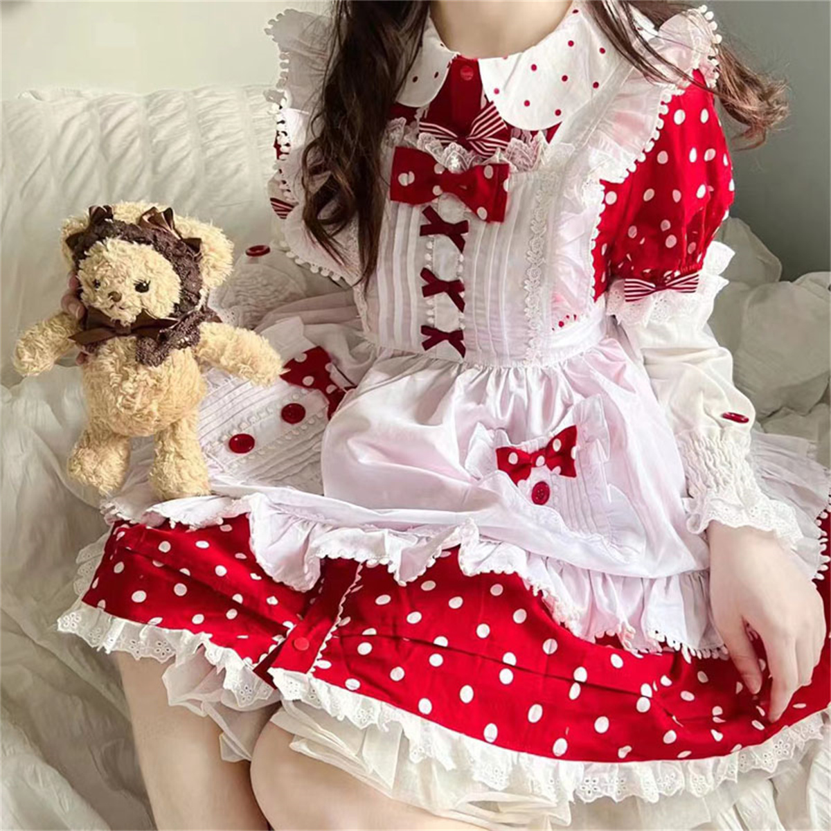 Japanese Sweet Style Lolita Co - Embroidery Apron review and price